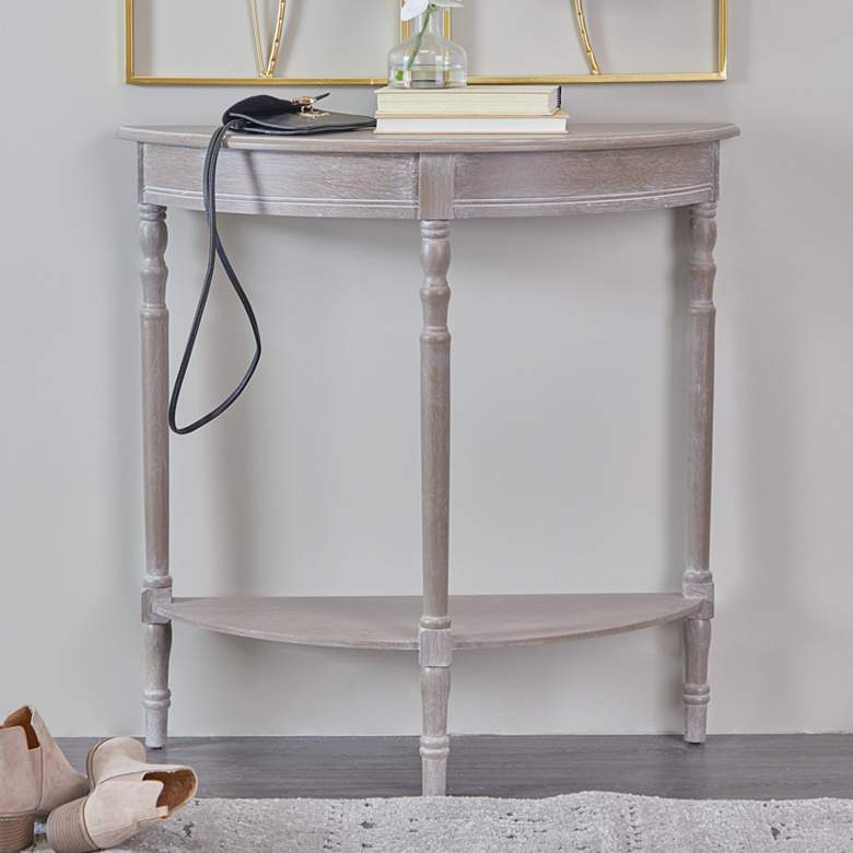 Image 1 Jordin 32"W Light Brownish Gray 1-Shelf Wood Console Table