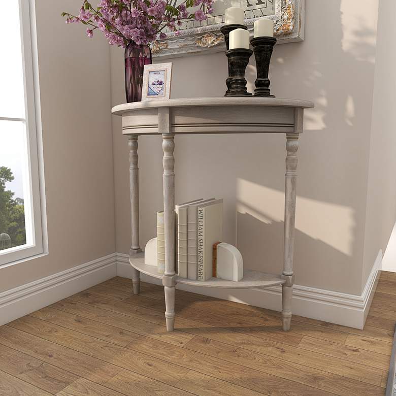 Image 7 Jordin 32"W Light Brownish Gray 1-Shelf Wood Console Table more views