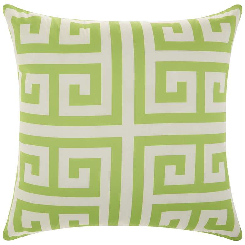 Image 1 Jordy Apple Green Greek Key 20" Square Indoor/Outdoor Pillow
