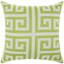 Jordy Apple Green Greek Key 20" Square Indoor/Outdoor Pillow