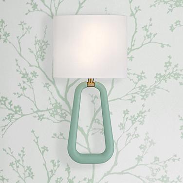Jori 2 Light Aged Brass + Green Sconce