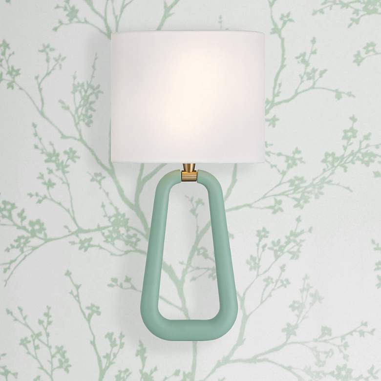 Image 7 Jori 2 Light Aged Brass + Green Sconce more views