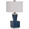 Jorris Deep Blue Glaze Ceramic Minimalist Table Lamp