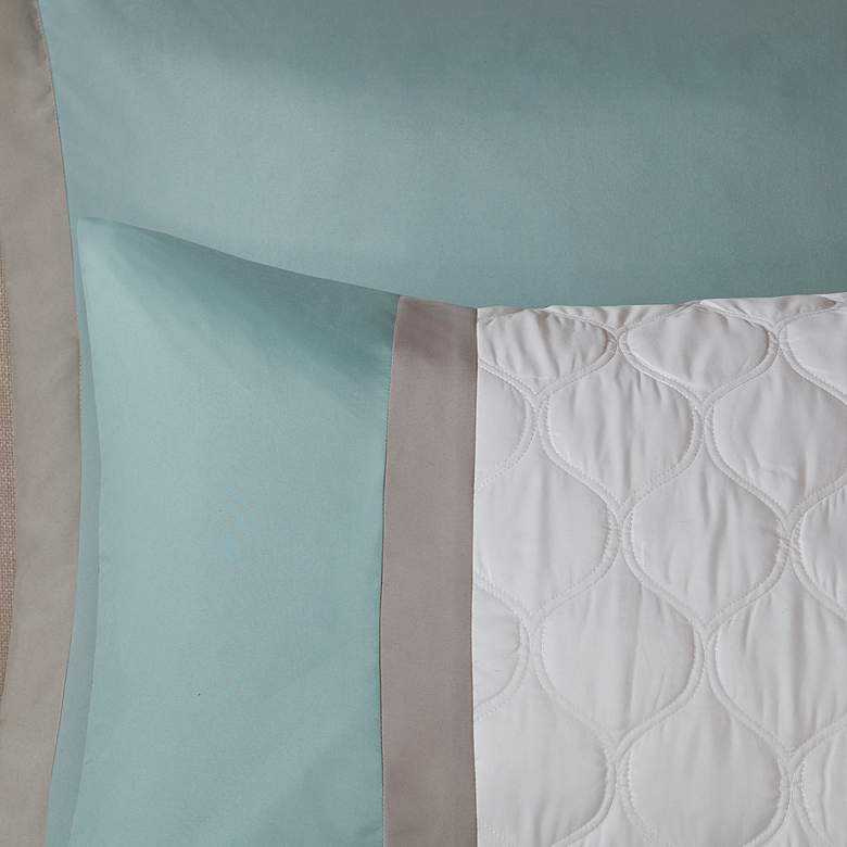Image 4 Josefina Seafoam and White 8-Piece Queen Comforter Bed Set more views
