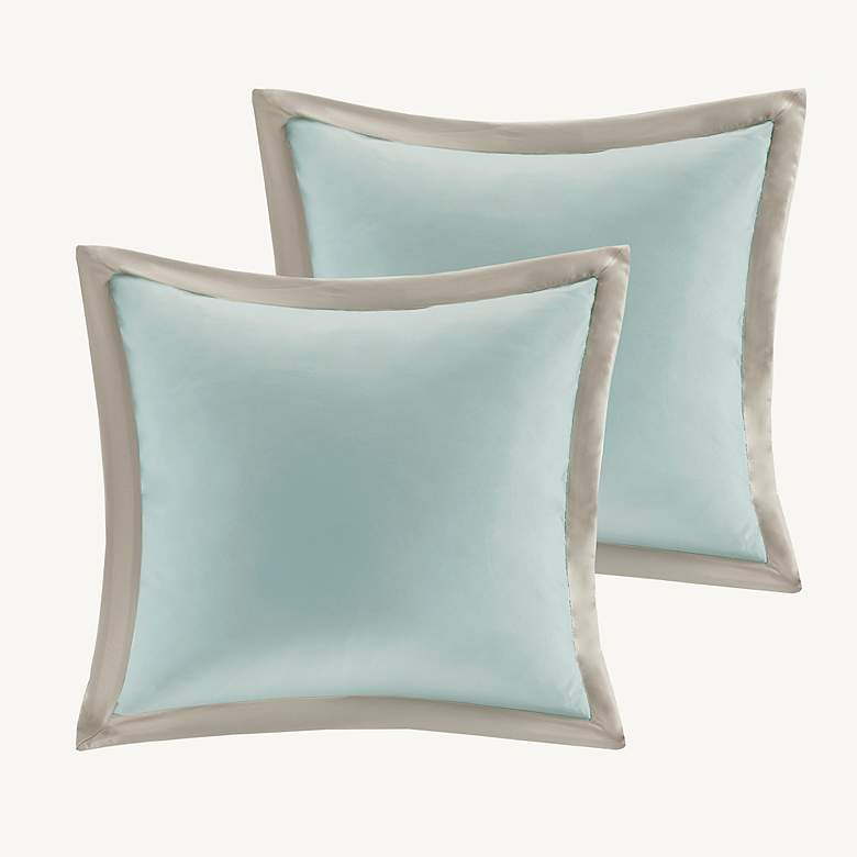 Image 7 Josefina Seafoam and White 8-Piece Queen Comforter Bed Set more views