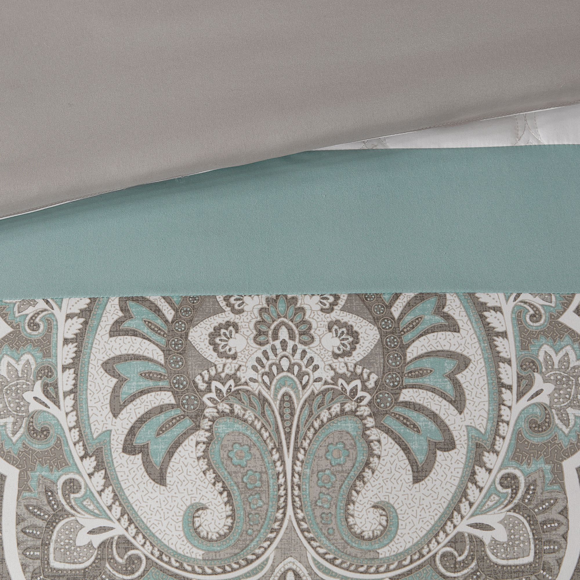 Thumbnail3 of Josefina Seafoam White 8-Piece Cal King Comforter Bed Set more views