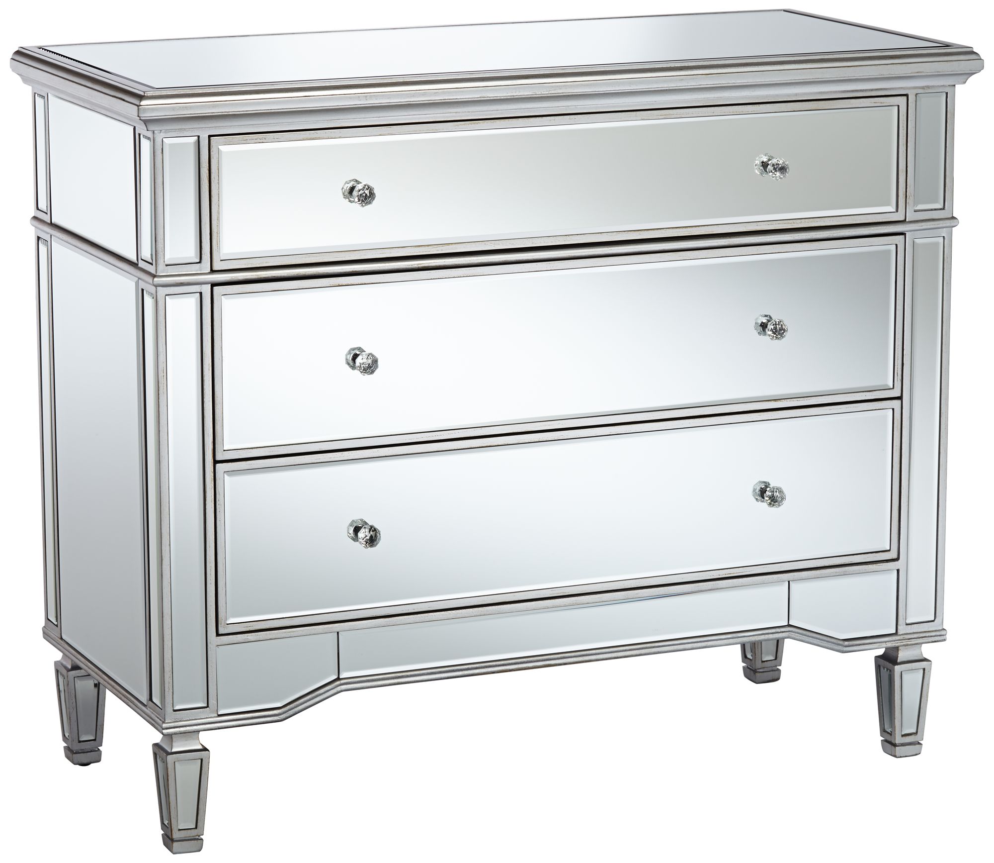 3 drawer store mirrored accent chest