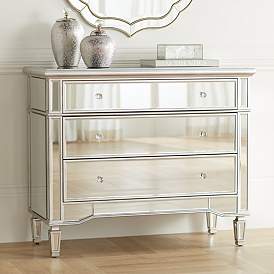 Image1 of Josephine 42" Wide 3-Drawer Mirrored Accent Chest