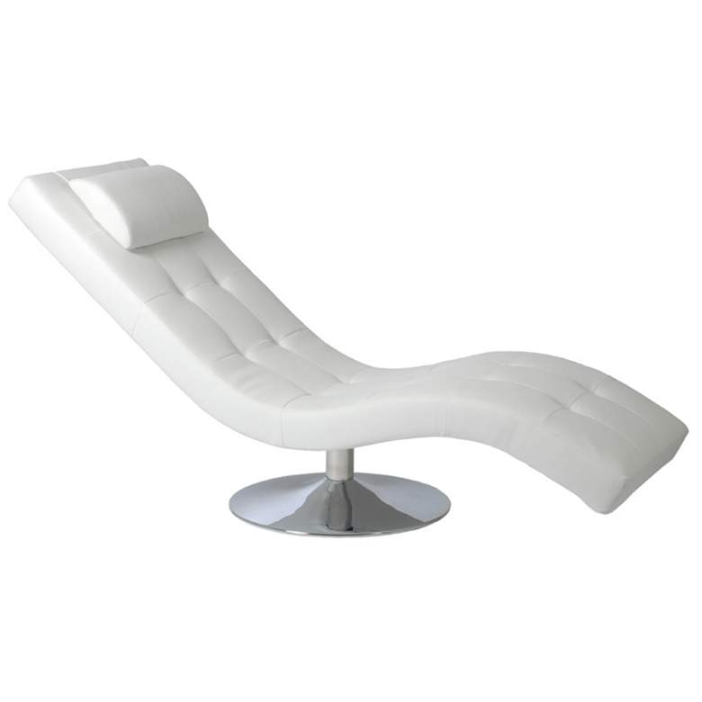 Image 1 Josephine Chrome and White Leatherette Lounge Chair