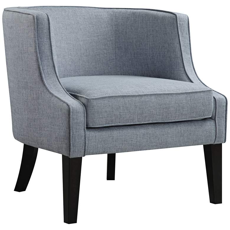 Image 1 Josette Blue Tide Faded Chambray Fabric Club Chair