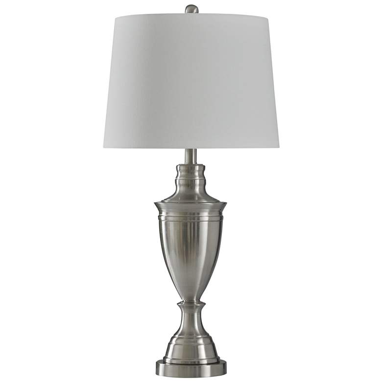 Image 1 Josh Brushed Silver Steel Table Lamp