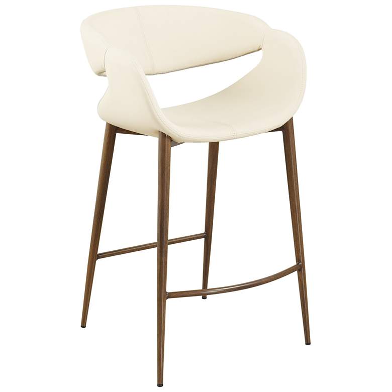 Image 1 Joshua 35.4"H Cream Double Stitch Scoop Counter Stool