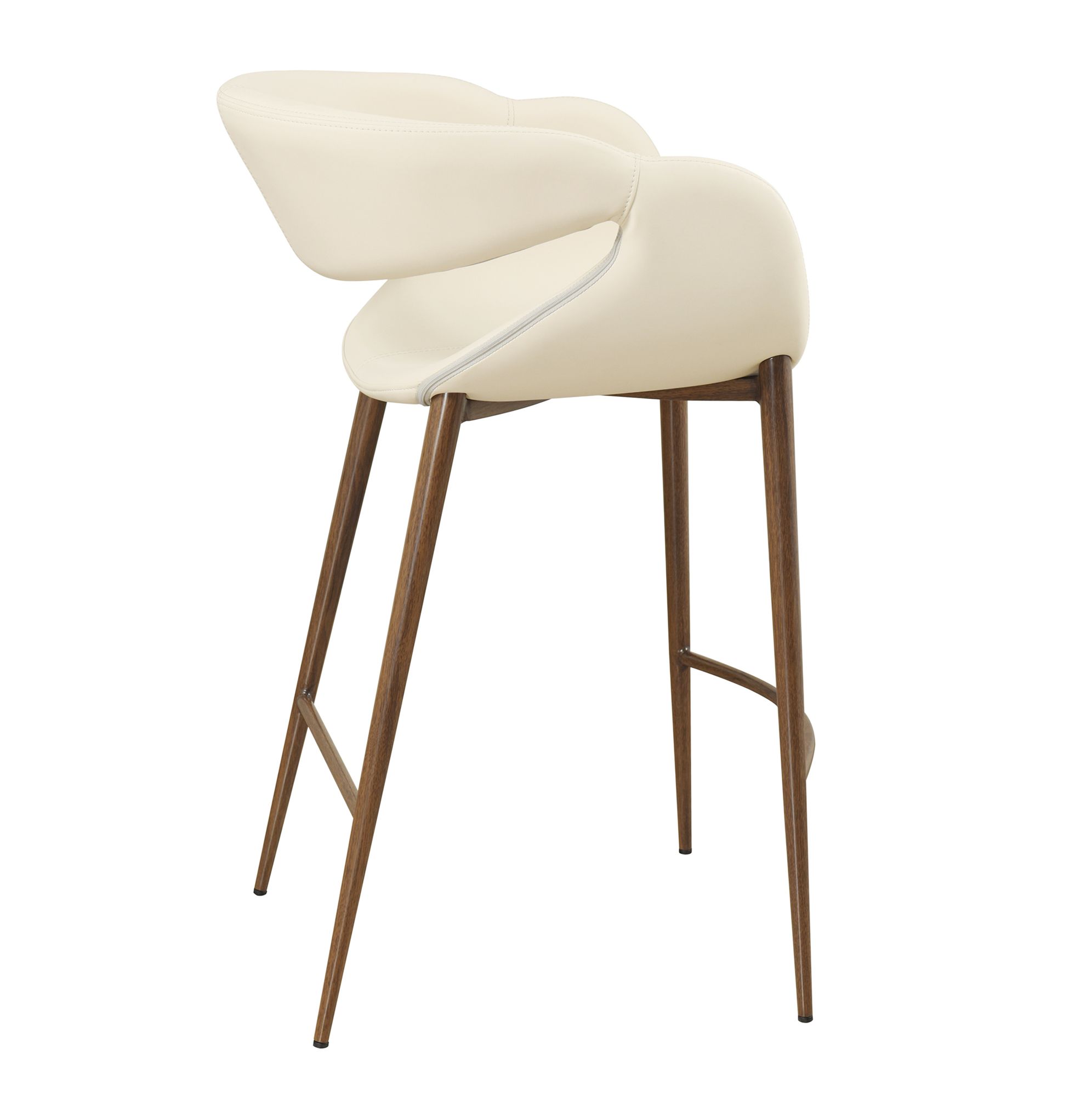 Image 3 Joshua 35.4"H Cream Double Stitch Scoop Counter Stool more views