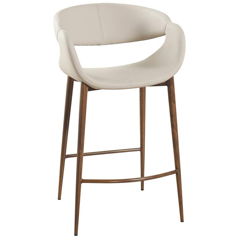 Image 1 Joshua 35.4"H Taupe Double Stitch Scoop Counter Stool