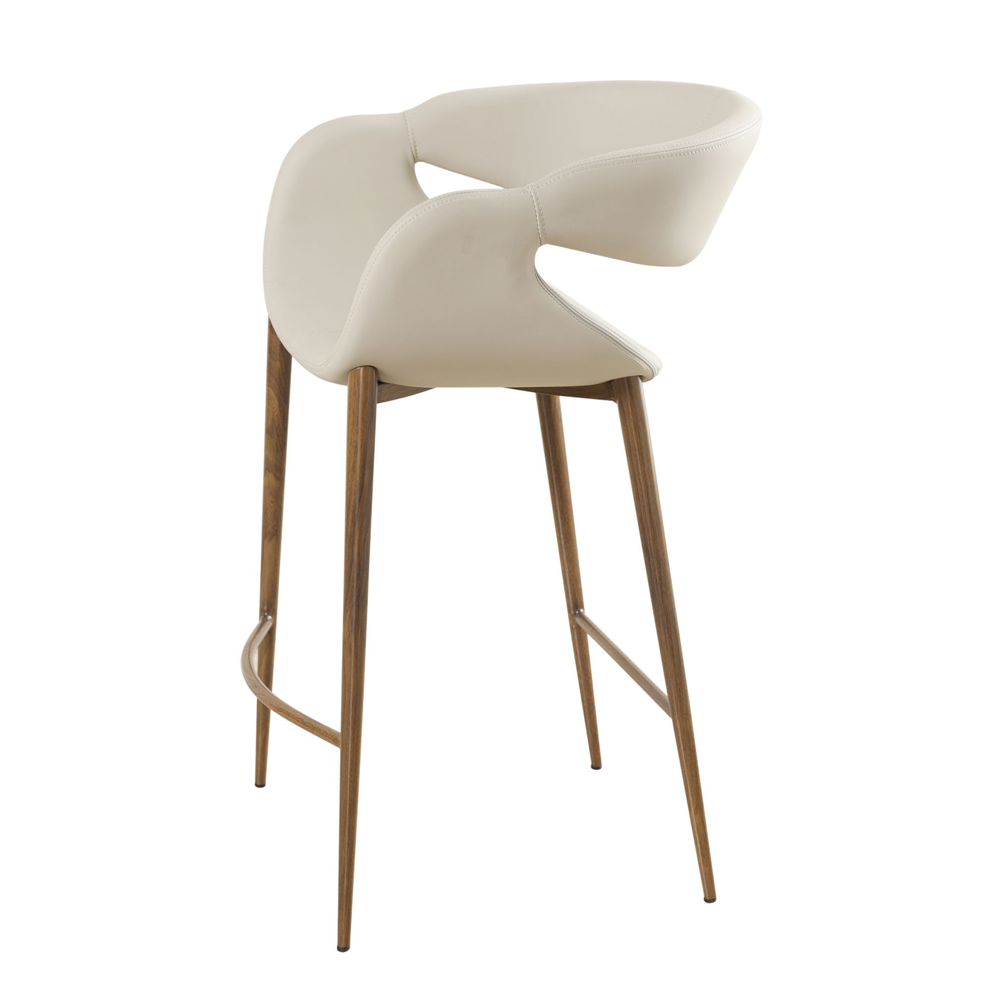 Image 4 Joshua 35.4"H Taupe Double Stitch Scoop Counter Stool more views