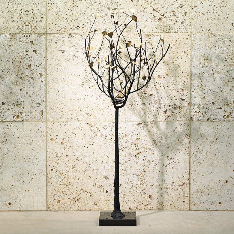Image 1 Joshua 70" High Bronze with Gold Tree Sculpture
