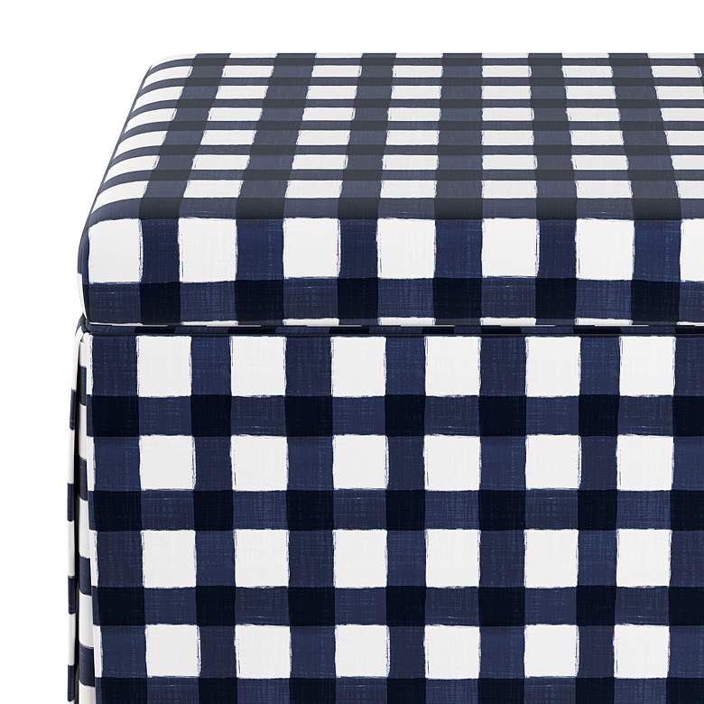 Image 3 Joshua Buffalo Gingham Blue Fabric Storage Ottoman more views