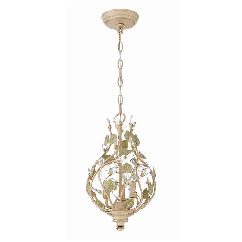 Image 3 Josie 9" Wide Champagne Green Tea 3-Light Mini Chandelier