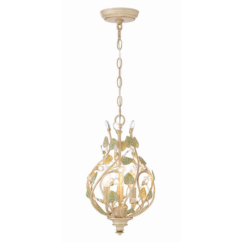 Image 4 Josie 9" Wide Champagne Green Tea 3-Light Mini Chandelier more views