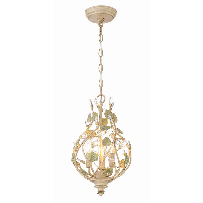 Image 5 Josie 9" Wide Champagne Green Tea 3-Light Mini Chandelier more views