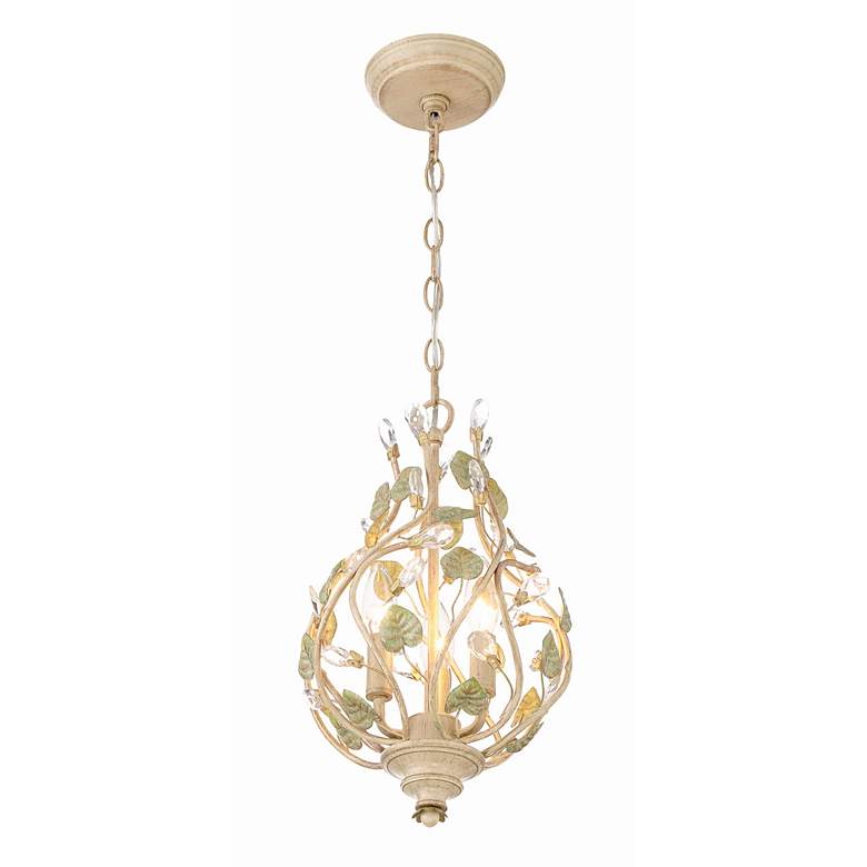 Image 6 Josie 9" Wide Champagne Green Tea 3-Light Mini Chandelier more views