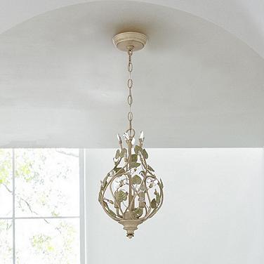 Josie 9" Wide Champagne Green Tea 3-Light Mini Chandelier