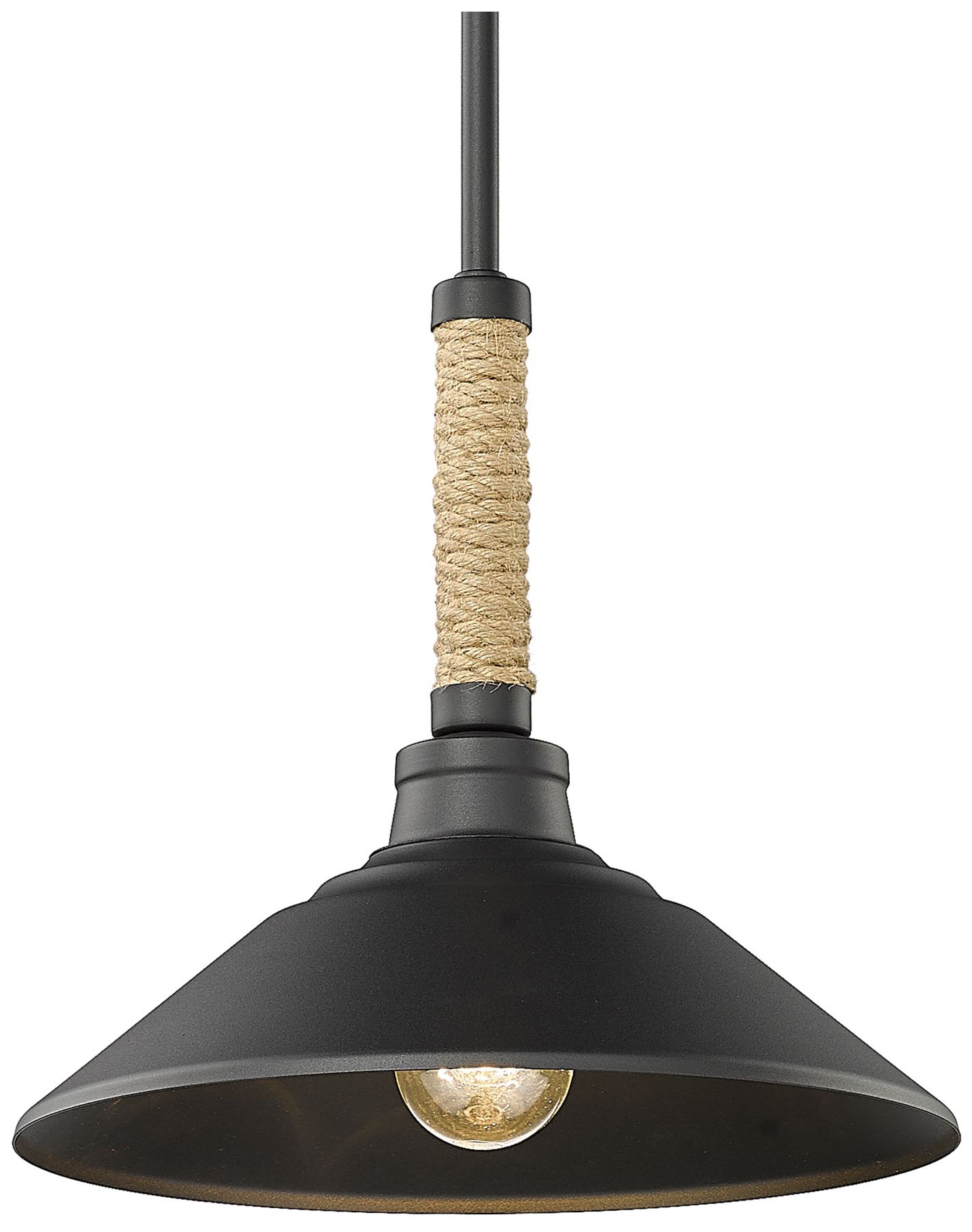 Journey 12" Wide Pendant in Natural Black