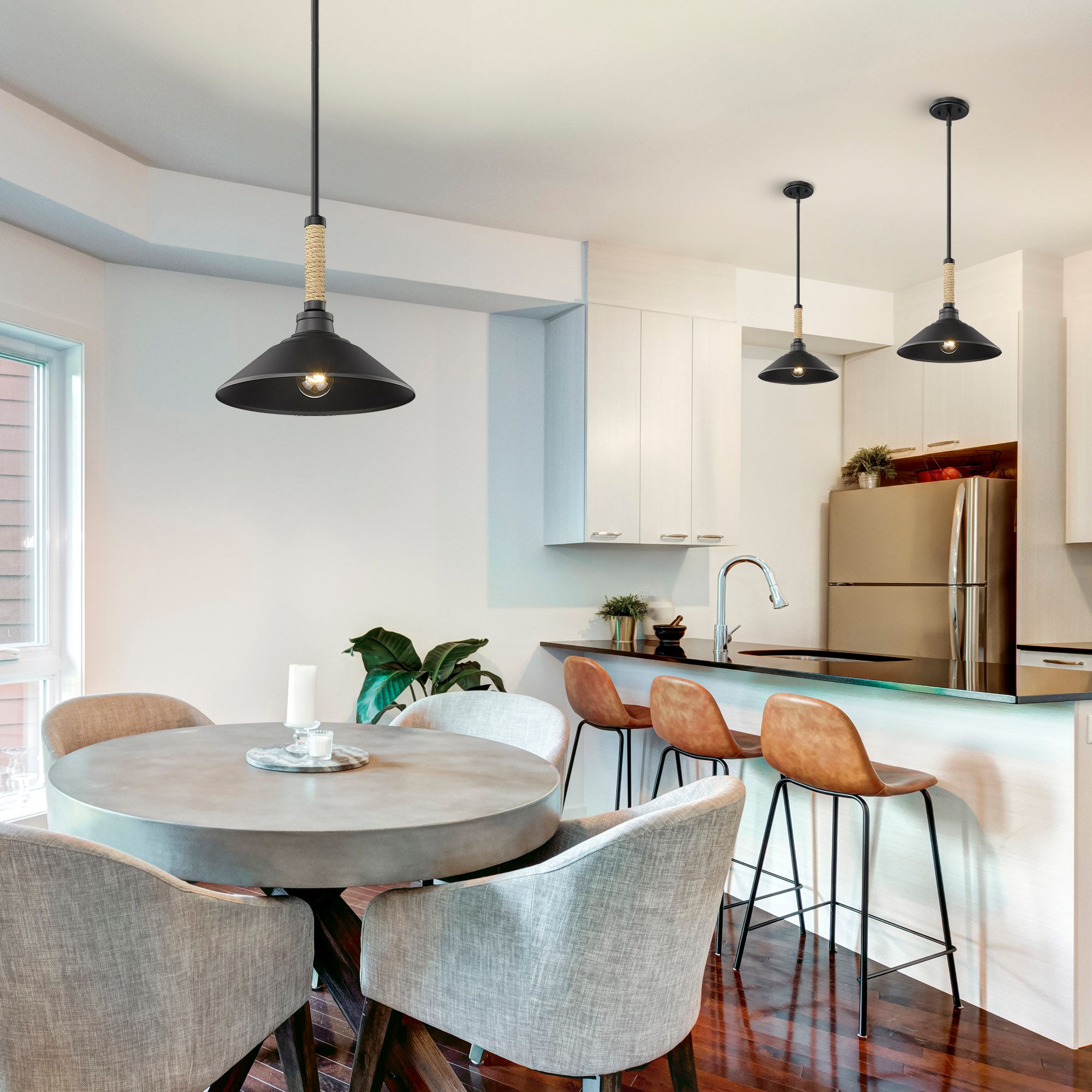 Image 6 Journey 12" Wide Pendant in Natural Black more views