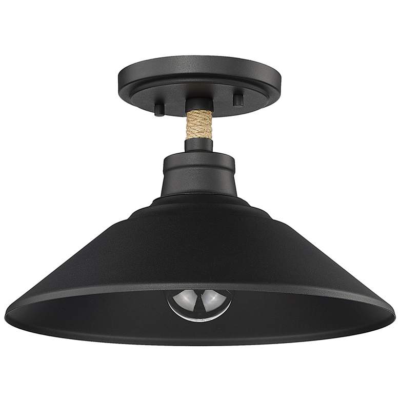 Image 1 Journey 12 inch Wide Semi-Flush in Natural Black with Natural Black