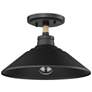 Journey 12" Wide Semi-Flush in Natural Black with Natural Black