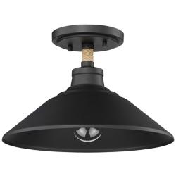 Journey 12&quot; Wide Semi-Flush in Natural Black with Natural Black