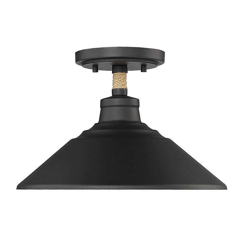 Image 3 Journey 12" Wide Semi-Flush in Natural Black with Natural Black more views