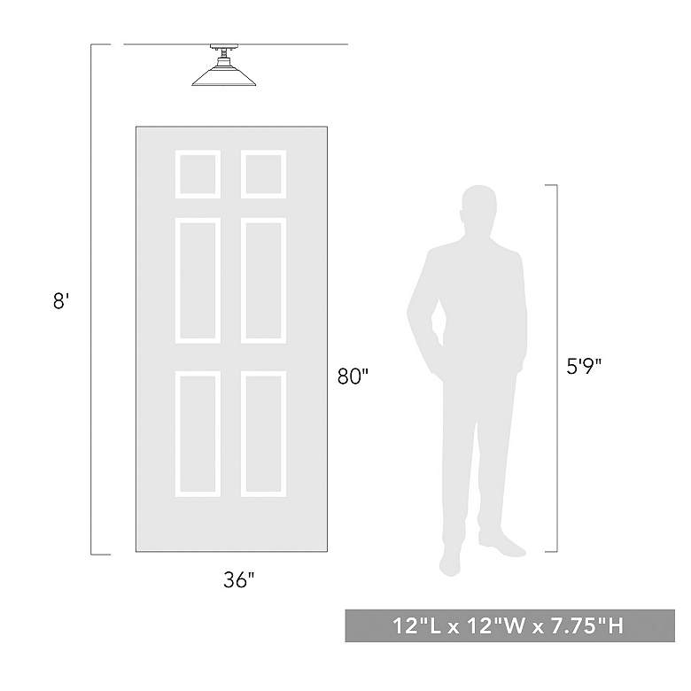 Image 6 Journey 12" Wide Semi-Flush in Natural Black with Natural Black more views