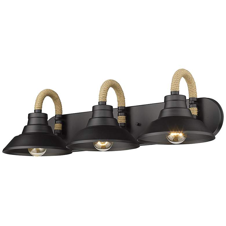 Image 3 Journey 26" Wide Natural Black 3-Light Bath Light