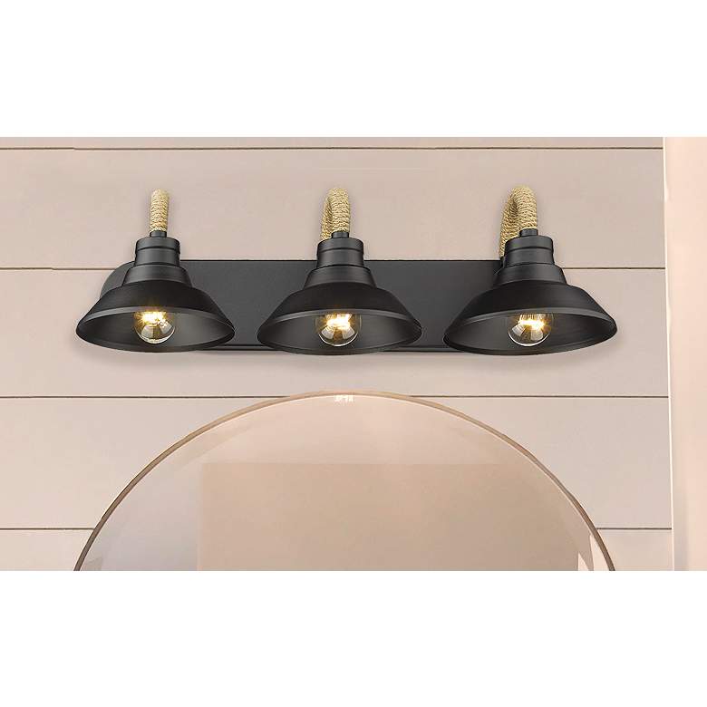 Image 2 Journey 26" Wide Natural Black 3-Light Bath Light