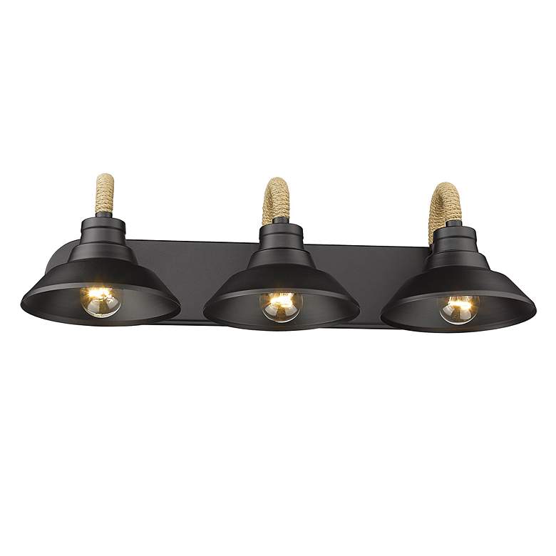 Image 5 Journey 26" Wide Natural Black 3-Light Bath Light more views