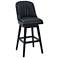 Journey 27 in. Swivel Barstool in Black Wood Finish with Black Faux Leather