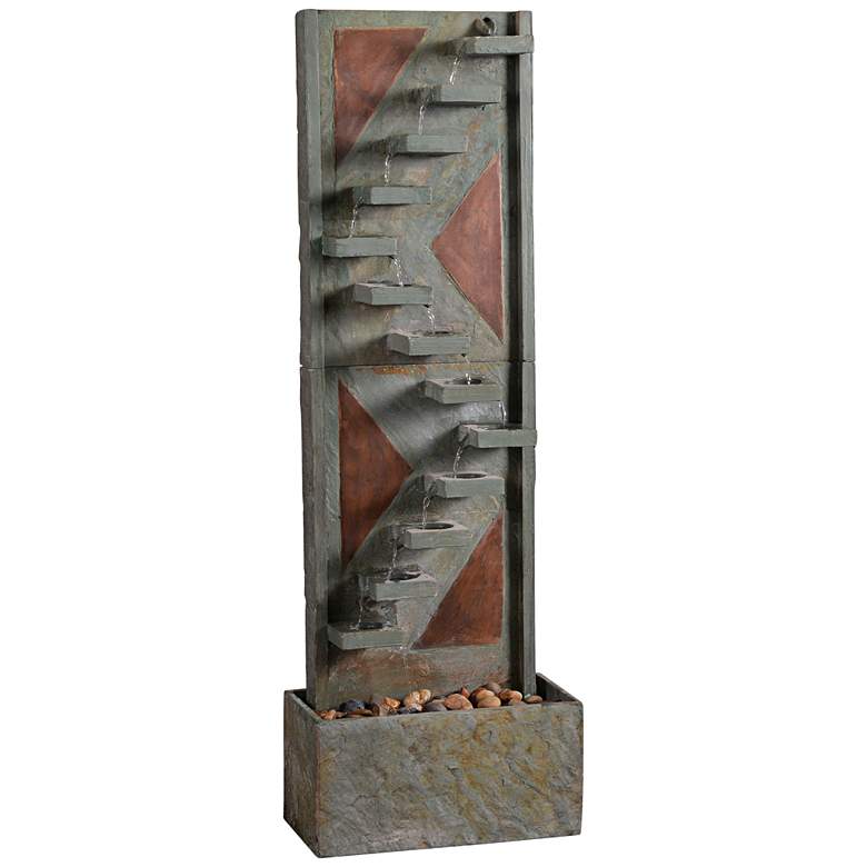 Image 1 Journey 47 inch High Copper and Natural Slate Fountain