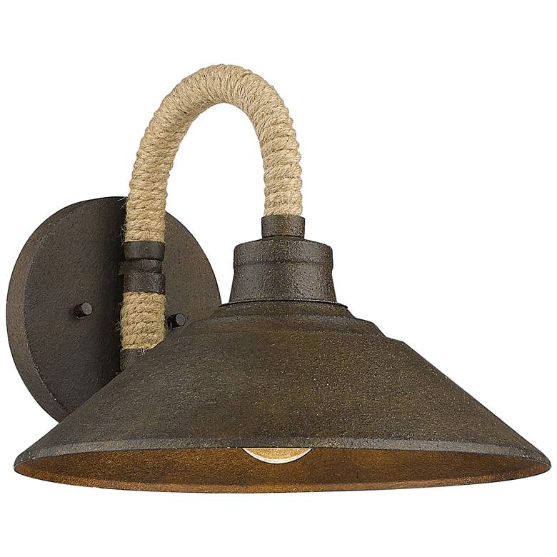 Image 2 Journey 9 3/4" High Dark Rust and Rope Wall Sconce