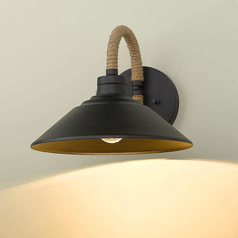 Image 1 Journey 9 3/4" High Natural Black Wall Sconce
