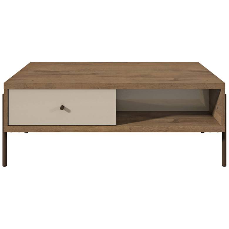Image 1 Joy 37 inchW Off-White Double-Sided 2-Drawer Wood Coffee Table