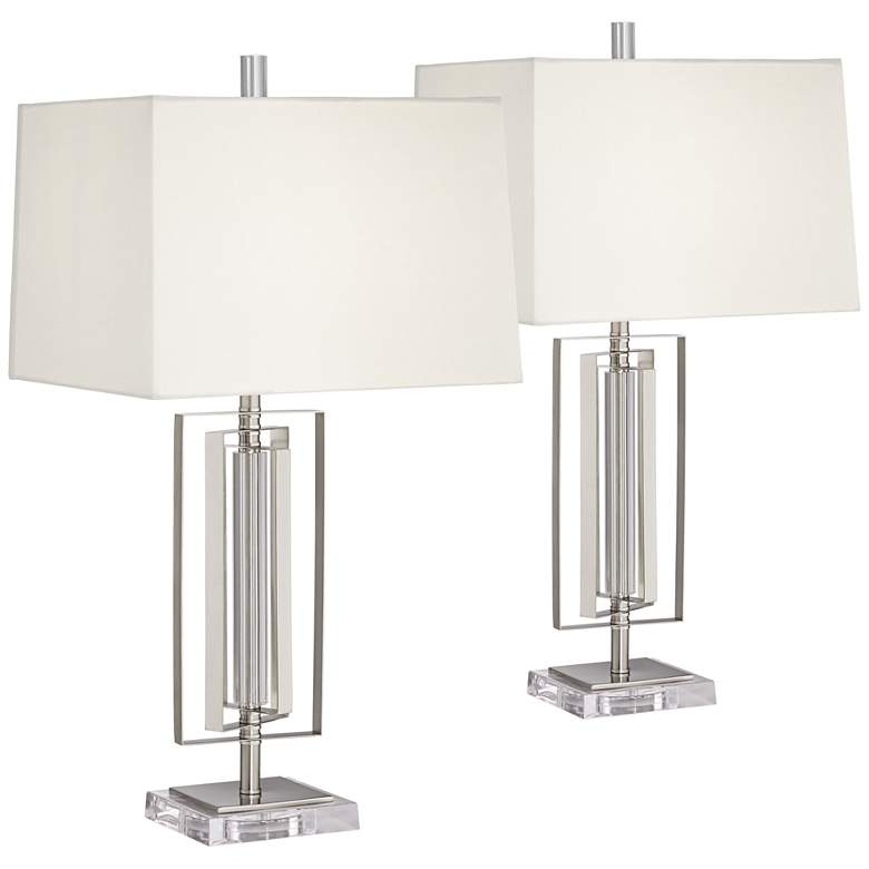 Image 1 Joyce Metal and Glass Modern Table Lamp Set of 2