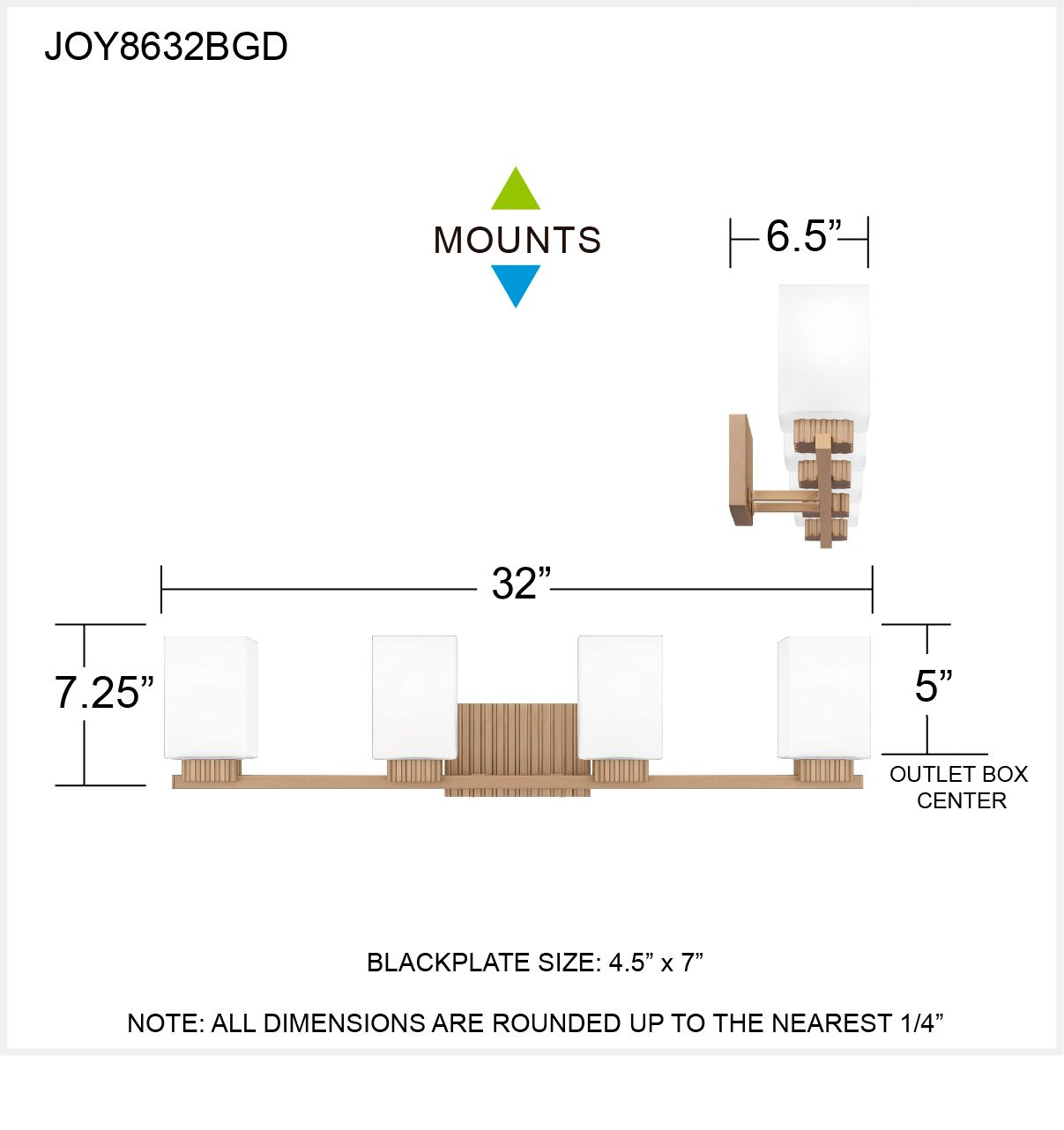 Joyner 4-Light Bronze Gold Bath Light