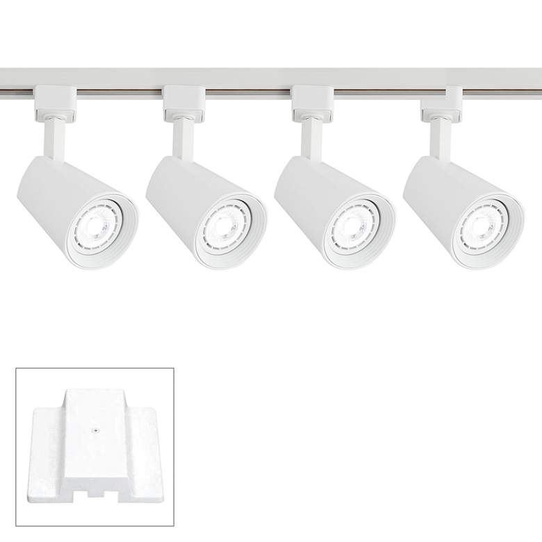 Image 1 Juan 4-Light White LED Track Fixture with Floating Canopy