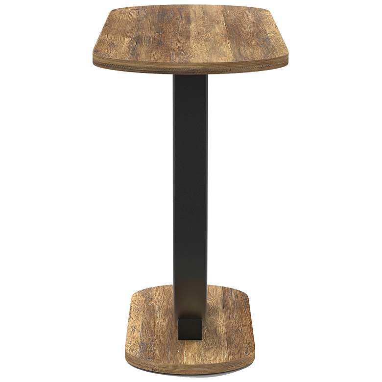 Image 4 Juantabo 47 1/4"W Rustic Oak Sand Black Oval Console Table more views