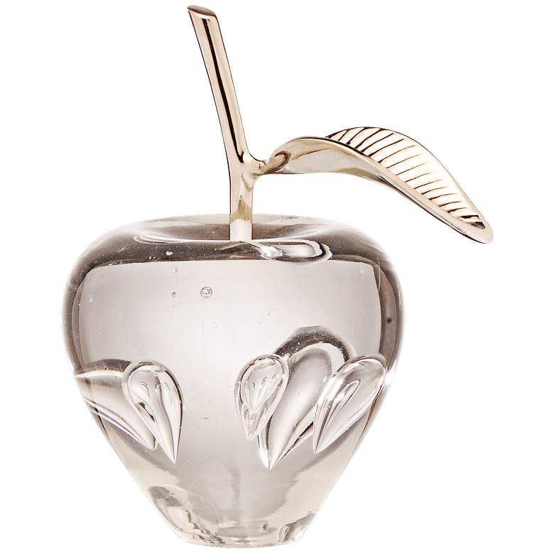 Image 1 Jubilee 7 inch High Delicious Silver Stem Glass Apple Accent