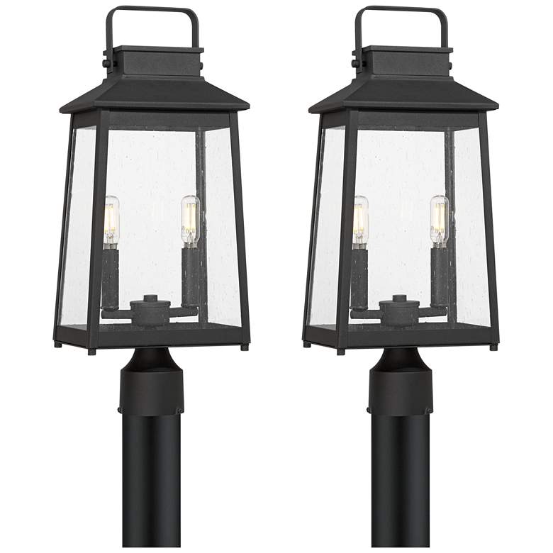 Image 1 Jubliee 20 1/4" High Black 2-Light Outdoor Post Light Set of 2