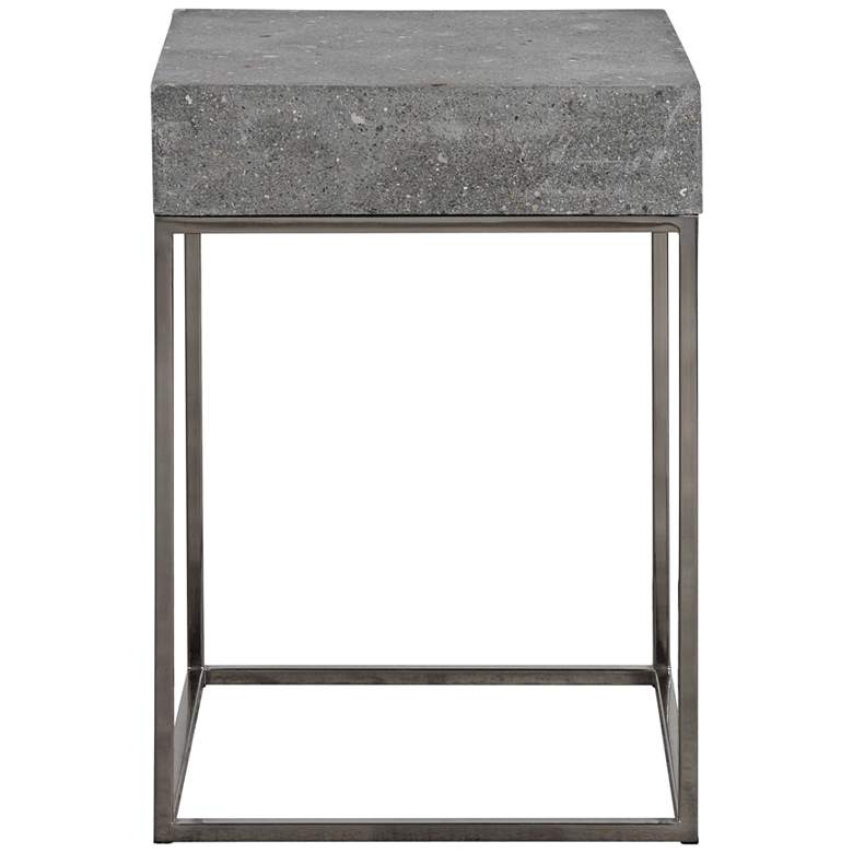 Jude 14 inch Wide Concrete and Steel Modern Accent Table