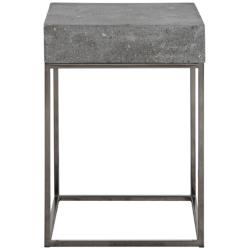 Jude 14&quot; Wide Concrete and Steel Modern Accent Table