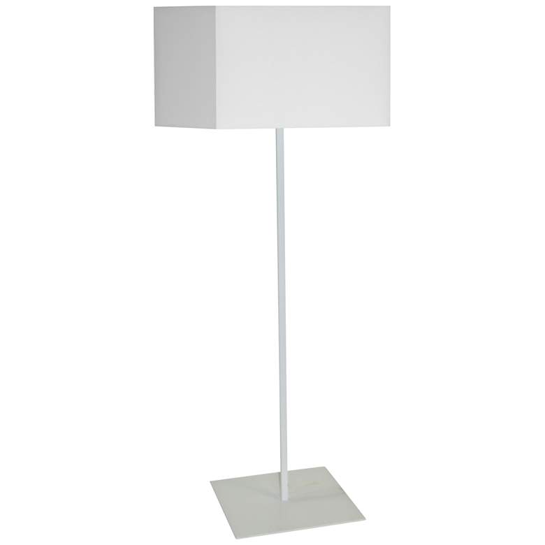 Image 1 Jude Matte White Metal Square Shade Floor Lamp